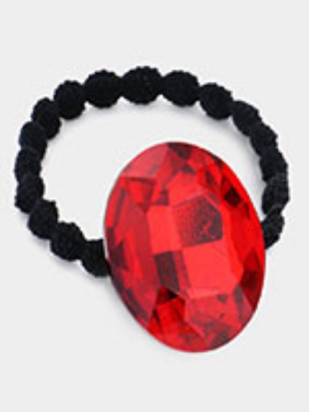 Crystal Oval Accented Stretch Hairband - Black, Gold or Pink - Select One - Picture 6 of 6